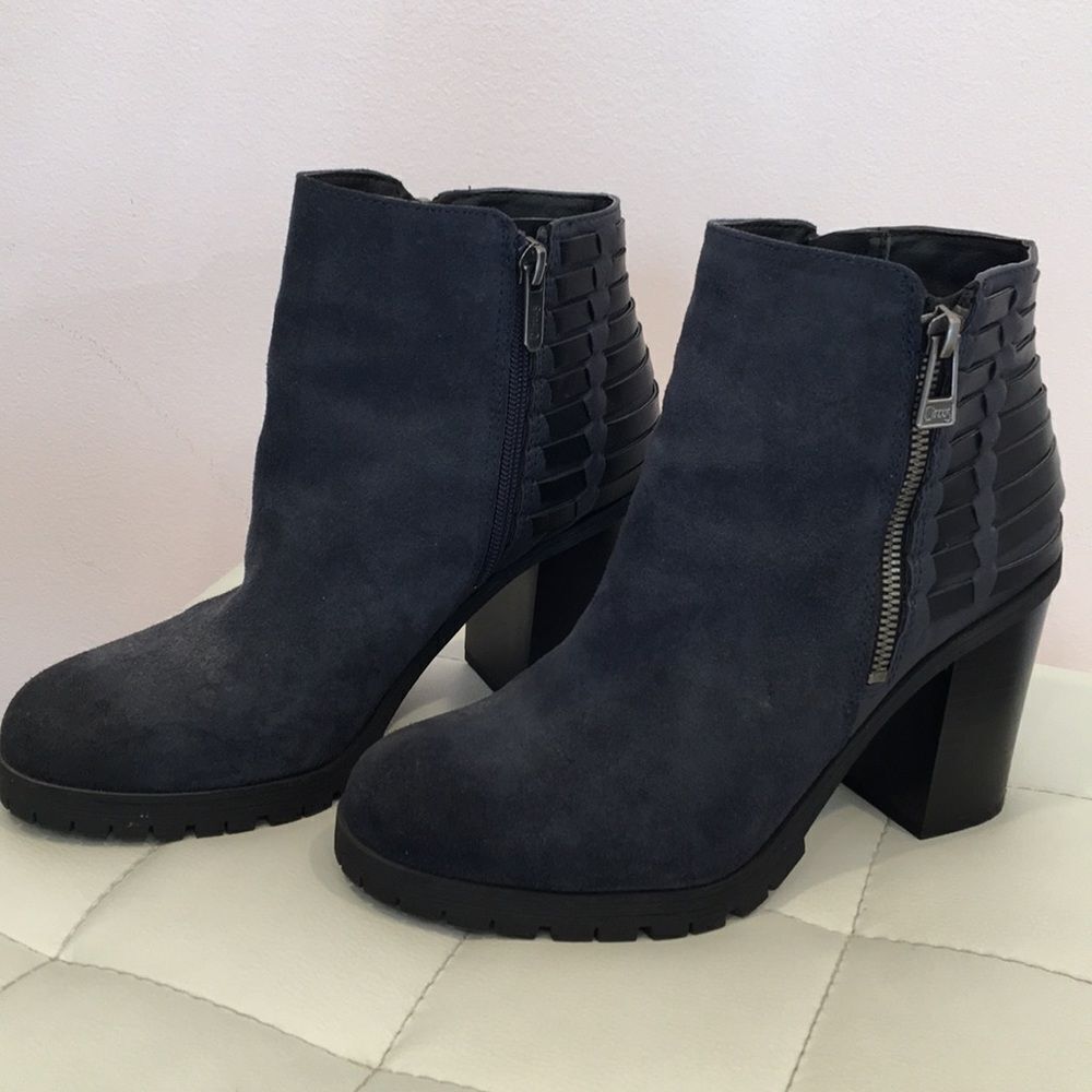 Suede Blue Booties